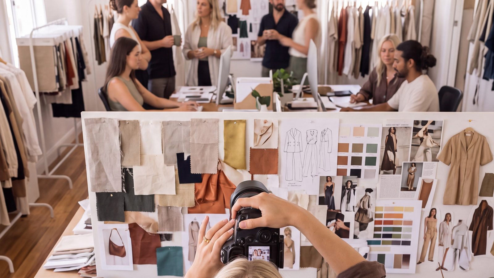 A studio session with founders around a table