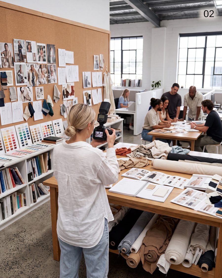 Fashion moodboard and materials